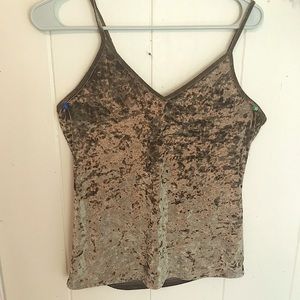 Green velvet spaghetti  strap top